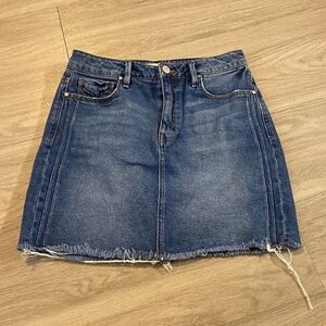 Unpublished denim raw hem frayed women's casual mini skirt size 27